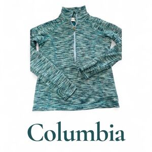 Columbia Space Dye Blue and Green Quarter-Zip Pullover